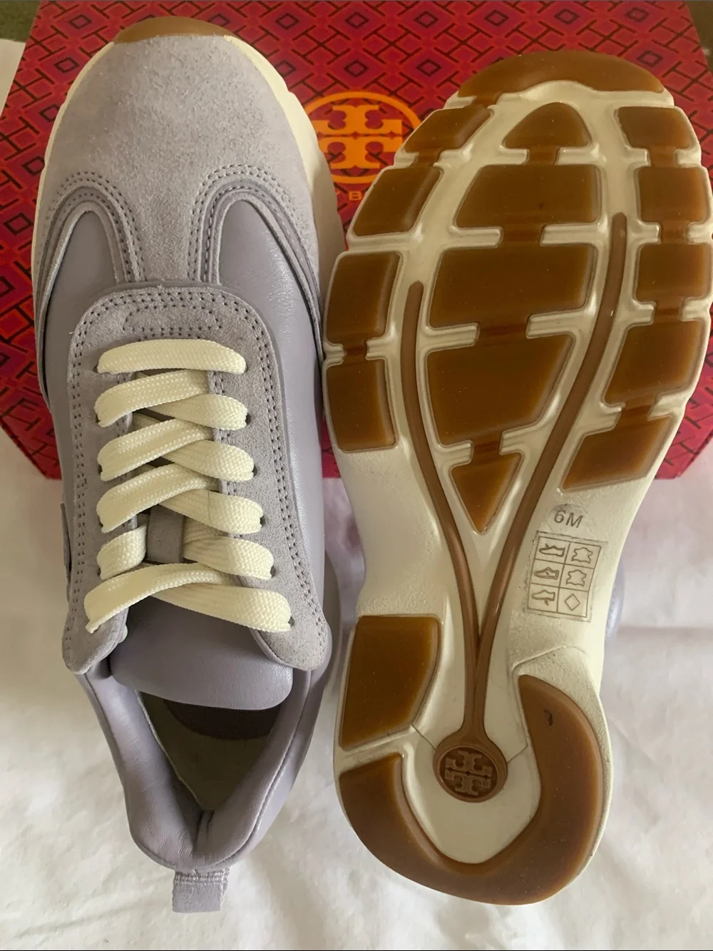 Tory Burch Gray and Cream Women's Sneakers